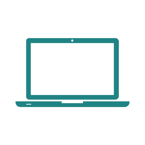 Laptop icon teal, transparent background
